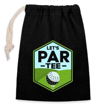 Let's Par Tee Golf Golfer - Verschließbarer Geschenkbeutel aus Baumwolle (14x20cm) - Schwarz - Vorne