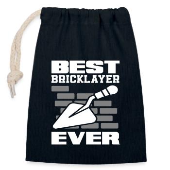 Bricklayer Best Mason Ever - Closable cotton gift bag (14x20cm) - navy - Front
