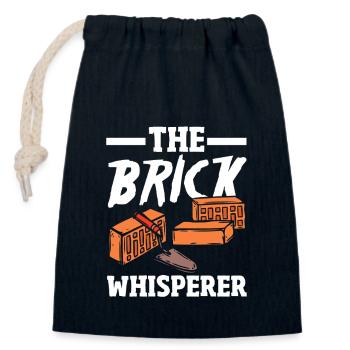 Mason The Brick Whisperer - Closable cotton gift bag (14x20cm) - navy - Front