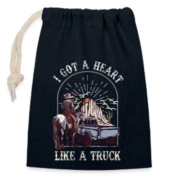 I Got A Heart Like A Truck - Closable cotton gift bag (14x20cm) - navy - Front