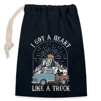 I Got A Heart Like A Truck - Closable cotton gift bag (14x20cm) - navy - Front