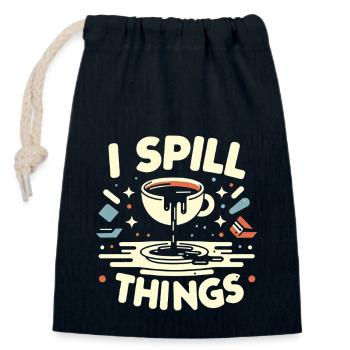 I Spill Things 11 - Verschließbarer Geschenkbeutel aus Baumwolle (14x20cm) - Navy - Vorne
