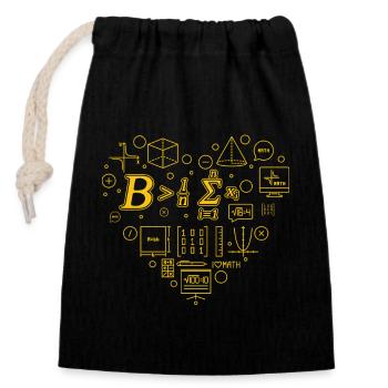 Math Pun – Be Greater Than Average - Closable cotton gift bag (14x20cm) - black - Front