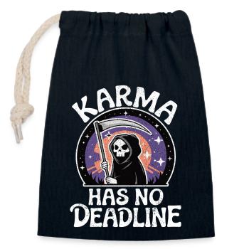 Karma hat keine Frist Schicksal Schicksal Balance - Verschließbarer Geschenkbeutel aus Baumwolle (14x20cm) - Navy - Vorne
