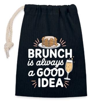 Brunch Culture Bottomless Mimosa Lovers - Closable cotton gift bag (14x20cm) - navy - Front