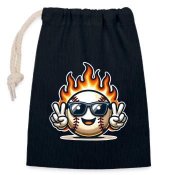 Baseball - Verschließbarer Geschenkbeutel aus Baumwolle (14x20cm) - Navy - Vorne