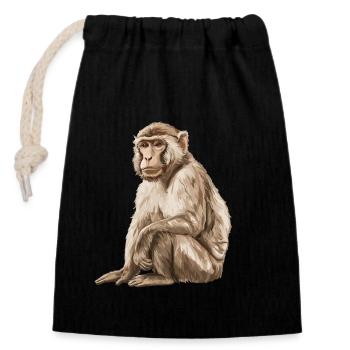 Macaque Macaque - Closable cotton gift bag (14x20cm) - black - Front