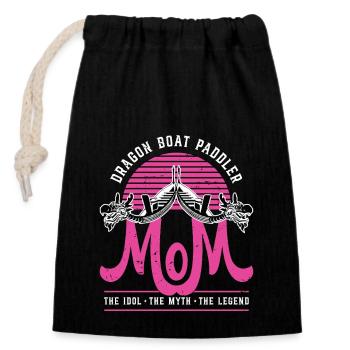 Dragon Boat Paddler Mom The Idol Loves Boat Racing - Verschließbarer Geschenkbeutel aus Baumwolle (14x20cm) - Schwarz - Vorne