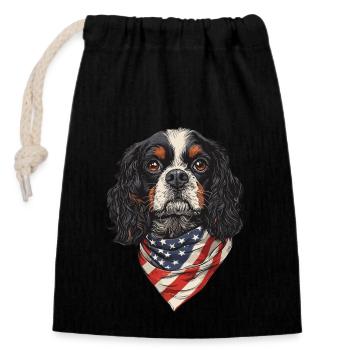 Cavalier King Charles - Verschließbarer Geschenkbeutel aus Baumwolle (14x20cm) - Schwarz - Vorne
