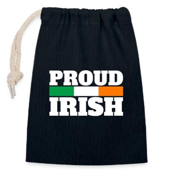 Proud Irish Irland Irische Flagge Stolzer Ire - Verschließbarer Geschenkbeutel aus Baumwolle (14x20cm) - Navy - Vorne