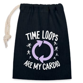 Time travel enthusiast who is interested in - Closable cotton gift bag (14x20cm) - navy - Front