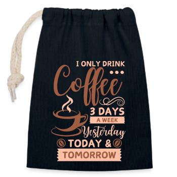 lustiger Kaffee Spruch Kaffeegenießer - Verschließbarer Geschenkbeutel aus Baumwolle (14x20cm) - Navy - Vorne