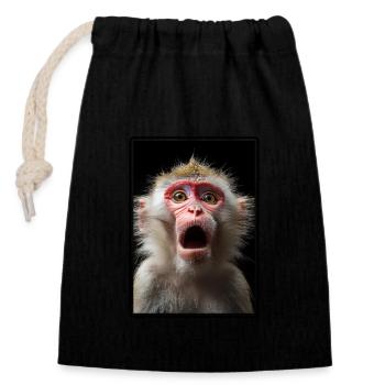 Macaque Macaque - Closable cotton gift bag (14x20cm) - black - Front