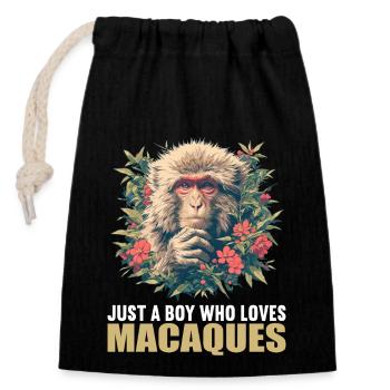 Macaque Macaque - Closable cotton gift bag (14x20cm) - black - Front