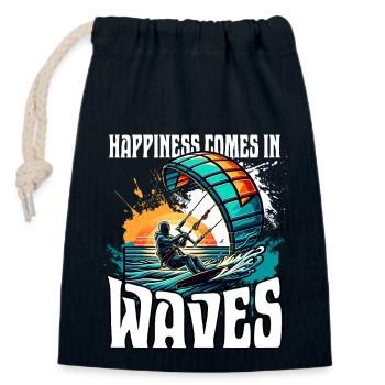 Kitesurfing Kitesurfer Kiteboard - Closable cotton gift bag (14x20cm) - navy - Front