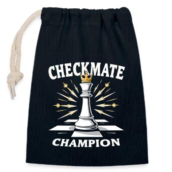 Échecs Tacticiens Stratégie Maîtres Tactique - Sac cadeau en coton avec cordon (14 x 20 cm) - bleu marine - Devant