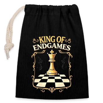Échecs Tacticiens Stratégie Maîtres Tactique - Sac cadeau en coton avec cordon (14 x 20 cm) - noir - Devant
