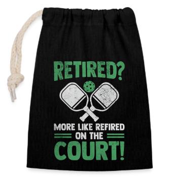 Grand-père Joueur de pickleball Retraite Retraite Paddleball - Sac cadeau en coton avec cordon (14 x 20 cm) - noir - Devant