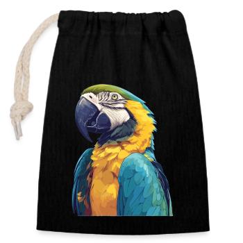 L’ère de l’ara - Sac cadeau en coton avec cordon (14 x 20 cm) - noir - Devant