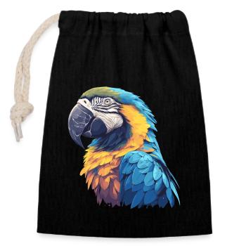 L’ère de l’ara - Sac cadeau en coton avec cordon (14 x 20 cm) - noir - Devant