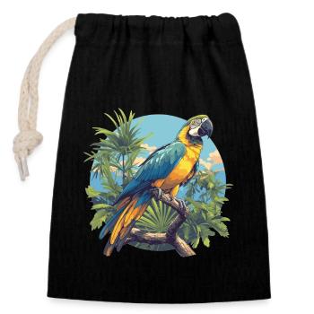 L’ère de l’ara - Sac cadeau en coton avec cordon (14 x 20 cm) - noir - Devant