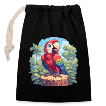 L’ère de l’ara - Sac cadeau en coton avec cordon (14 x 20 cm) - noir - Devant