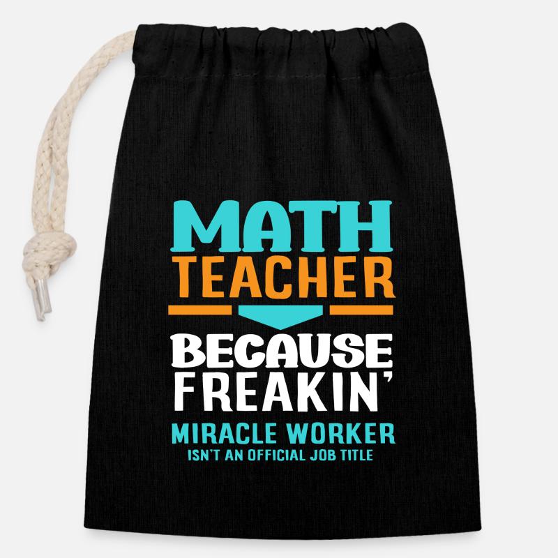 Mathe Lehrer Mathematik Geschenk - Verschließbarer Geschenkbeutel aus Baumwolle (14x20cm) - Schwarz