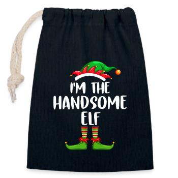 Je suis le beau elfe chemise assortie famille - Sac cadeau en coton avec cordon (14 x 20 cm) - bleu marine - Devant