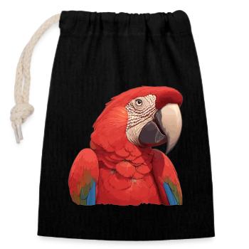 L’ère de l’ara - Sac cadeau en coton avec cordon (14 x 20 cm) - noir - Devant