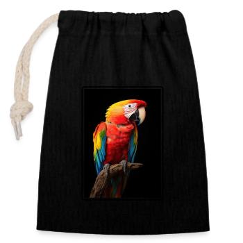 L’ère de l’ara - Sac cadeau en coton avec cordon (14 x 20 cm) - noir - Devant