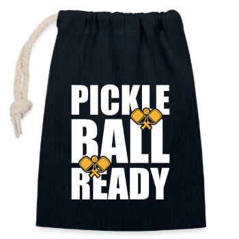 Pickleball Ready Paddleball Player Gift - Sac cadeau en coton avec cordon (14 x 20 cm) - bleu marine - Devant