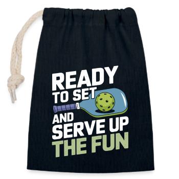 Pickleball Sports d’équipe Jeux de paddleball - Sac cadeau en coton avec cordon (14 x 20 cm) - bleu marine - Devant