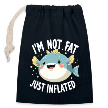 Puffer fish marine life enthusiast Quirky - Closable cotton gift bag (14x20cm) - navy - Front