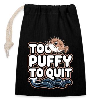 Puffer fish marine life enthusiast Quirky - Closable cotton gift bag (14x20cm) - black - Front