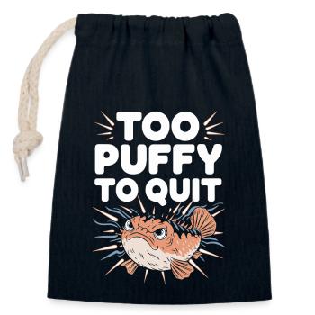 Puffer fish marine life enthusiast Quirky - Closable cotton gift bag (14x20cm) - navy - Front