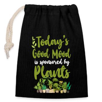 Plant Lover Gardening Today's Good - Verschließbarer Geschenkbeutel aus Baumwolle (14x20cm) - Schwarz - Vorne