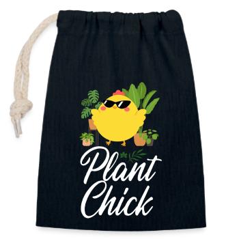 Plant Lover Gardening Chicken Girl - Closable cotton gift bag (14x20cm) - navy - Front