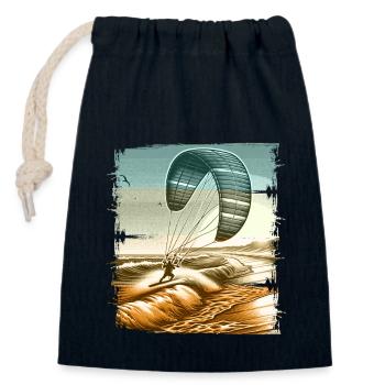 Kitesurfing Kitesurfer Kiteboard - Closable cotton gift bag (14x20cm) - navy - Front