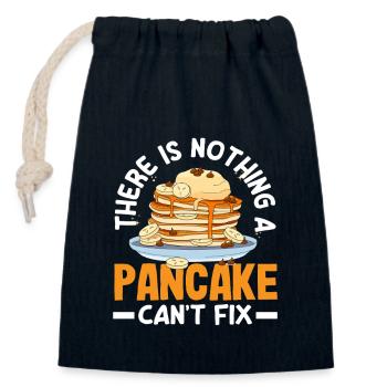 Pancakes can fix everything - Closable cotton gift bag (14x20cm) - navy - Front