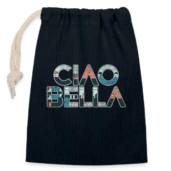 Ciao Bella - Verschließbarer Geschenkbeutel aus Baumwolle (14x20cm) - Navy - Vorne