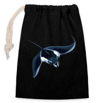 Manta Rays Manta Rays - Closable cotton gift bag (14x20cm) - black - Front