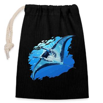 Manta Rays Manta Rays - Closable cotton gift bag (14x20cm) - black - Front