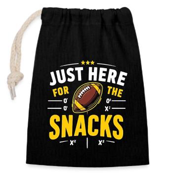 Football Snack Fan Footballer Football Fans - Closable cotton gift bag (14x20cm) - black - Front
