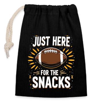 Football Snack Fan Footballer Football Fans - Closable cotton gift bag (14x20cm) - black - Front