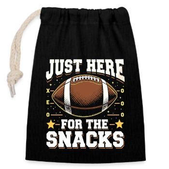 Football Snack Fan Footballer Football Fans - Closable cotton gift bag (14x20cm) - black - Front