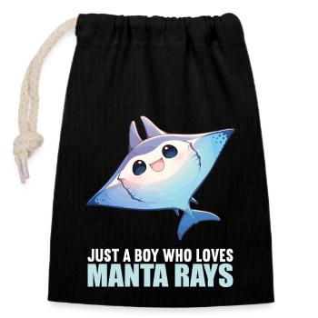 Manta Rays Manta Rays - Closable cotton gift bag (14x20cm) - black - Front