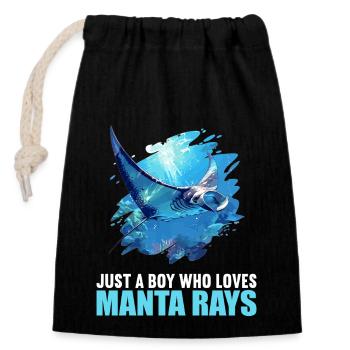 Manta Rays Manta Rays - Closable cotton gift bag (14x20cm) - black - Front