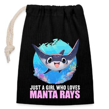 Manta Rays Manta Rays - Closable cotton gift bag (14x20cm) - black - Front