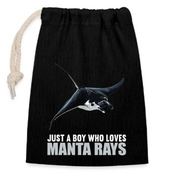 Manta Rays Manta Rays - Closable cotton gift bag (14x20cm) - black - Front
