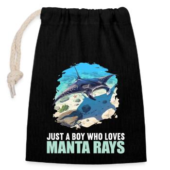 Manta Rays Manta Rays - Closable cotton gift bag (14x20cm) - black - Front